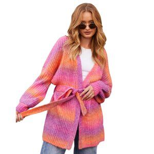 Striped Tie Waist Cardigan size Small